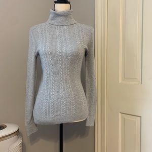NWT Talbots Grey Ribbed Turtleneck Sweater